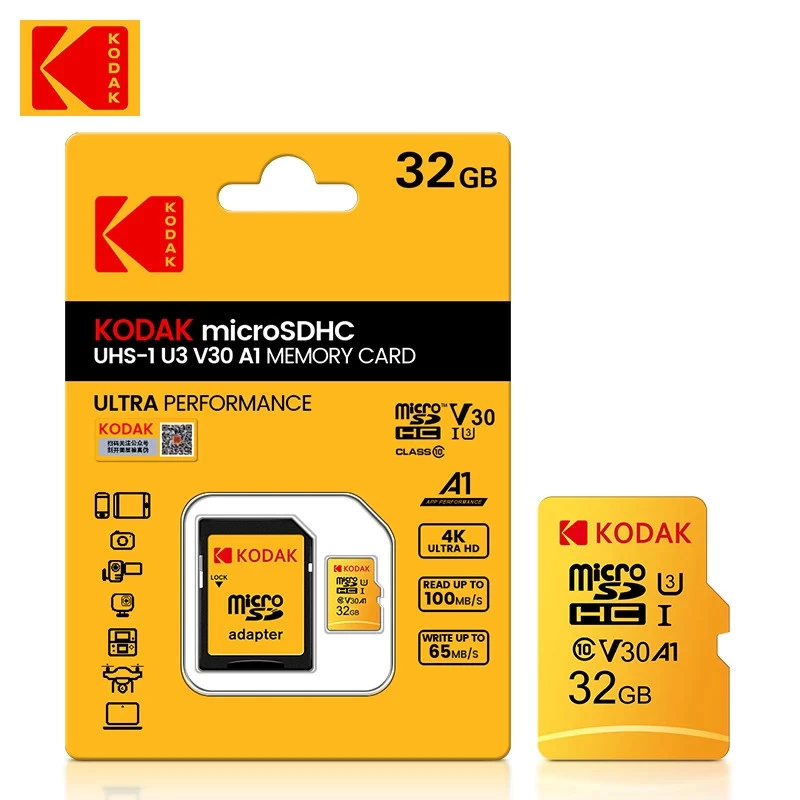 Kodak microSDHC 32 GB karta + adaptér Kodak microSDHC 32 GB karta + adaptér